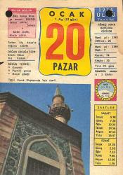 20 Ocak 1974 Takvim Yaprağı - Doğum Günü Hediyesi EFM(N)12417