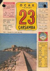 23 Ocak 1974 Takvim Yaprağı - Doğum Günü Hediyesi EFM(N)12420
