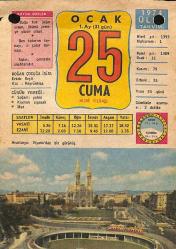 25 Ocak 1974 Takvim Yaprağı - Doğum Günü Hediyesi EFM(N)12422