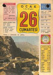 26 Ocak 1974 Takvim Yaprağı - Doğum Günü Hediyesi EFM(N)12423