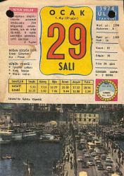 29 Ocak 1974 Takvim Yaprağı - Doğum Günü Hediyesi EFM(N)12426
