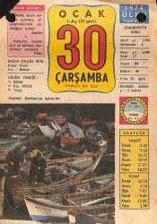 30 Ocak 1974 Takvim Yaprağı - Doğum Günü Hediyesi EFM(N)12427