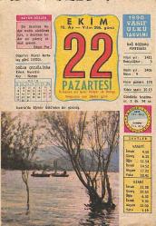 22 Ekim 1990 Takvim Yaprağı - Doğum Günü Hediyesi EFM(N)12433
