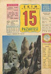 15 Ekim 1990 Takvim Yaprağı - Doğum Günü Hediyesi EFM(N)12457