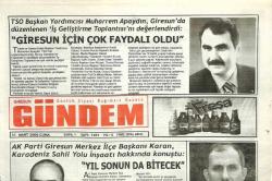 Giresun Gündem Gazetesi 31 Mart 2006 - Ak Parti Giresun Merkez İlçe Başkanı Karan , Karadeniz Sahil Yolu İnşaatı Hakkında Konuştu GZ109293