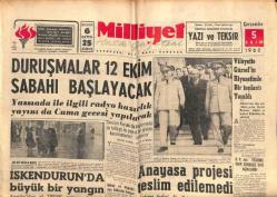 Milliyet Gazetesi - 5 Ekim 1960 - Yassıada Duruşmaları 12 Ekim Sabahı Başlayacak, Anayasa Projesi Teslim Edilemedi GZ110896