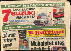 Hürriyet Gazetesi 27 Haziran 1984 - Özallı Bayram Tebriği 10 Lira GZ116051