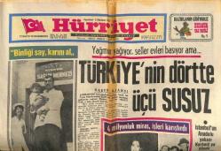 Hürriyet Gazetesi 12 Haziran 1972 - İstanbulun Anadolu Yakası Kerbelaya Döndü - Ali Topuz CHP İstanbul İl Başkanı Seçildi GZ116913