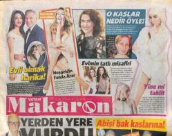 Vatan Gazetesi Makaron Eki 1 Ekim 2014 - Hoşgeldin Funda Arar * Bayramda Yeni Albüm GZ117204