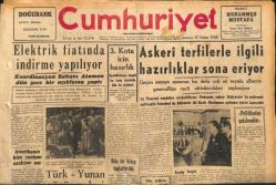 Cumhuriyet Gazetesi 11 Temmuz 1959 - Askeri Terfilerle İlgili Hazırlıklar Sona Eriyor - Hastanelerin Doğum Servislerinde Yer Yok GZ120136
