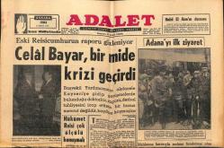 Adalet Gazetesi 15 Mart 1963 - Celâl Bayar , Bir Mide Krizi Geçirdi - Zorlunun 600 Bin Liralık Malı Kayıp GZ121666