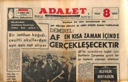 Adalet Gazetesi 27 Haziran 1966 - Rusyaya Fındık Satıyoruz - Köylüyü Bol Suya Kavuşturmak İçin 500 Milyon Liraya 50 Adet Küçük Baraj Yapılacak GZ121794