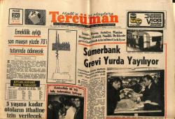 Tercüman Gazetesi 26 Ocak 1969 - Sümerbank Grevi Yurda Yayılıyor - Kız Kulesi , Birinci Derece Yasak Bölge GZ123508