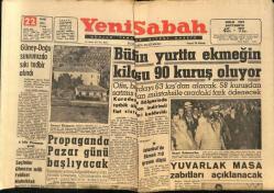 Yeni Sabah Gazetesi 22 Eylül 1961 - Ruben Asa 21 Milyon Lira Cezaya Çarptırıldı - Yuvarlak Masa Zabıtları Açıklanacak GZ124084