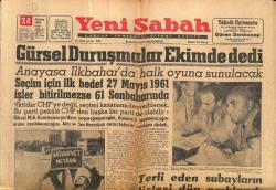 Yeni Sabah Gazetesi 28 Ağustos 1960 - Artus Adalet Yavuz İmar Bakanı Oldu - Gürsel Duruşmalar Ekimde Dedi GZ124156