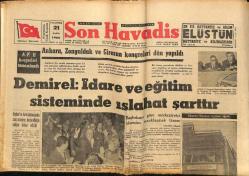 Son Havadis Gazetesi - 21 Kasım 1966 - A.P. İl Kongreleri Tamamlandı - 1967de Çiftçiye 5 Milyar Lira Kredi Verilecek GZ124248