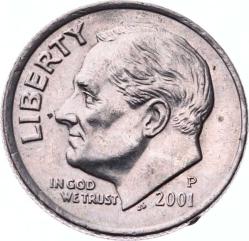ABD 1 Dime 2001 (P) ÇÇT Roosevelt YMP10676