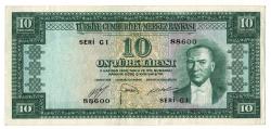 5.Emisyon 1. Tertip 10 Türk Lirası Seri C1 NATUREL/ÇÇT++ TCK9301