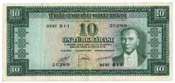 5.Emisyon 1. Tertip 10 Türk Lirası Seri B11 NATUREL/ÇÇT TCK9306