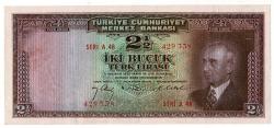 2.Emisyon 1. Tertip 2½ Türk Lirası Seri A48 NATUREL/ÇÇT TCK9323