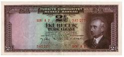 2.Emisyon 1. Tertip 2½ Türk Lirası Seri A2 NATUREL/ÇÇT+ TCK9326