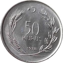 1978 Yılı 50 Kuruş FAO ÇİL *Kadının Süsü Kültür ve Erdem Olmalıdır* TCM2417
