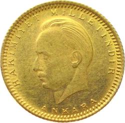 1923/20 - 1943 İnönü 50 Kuruş Kulpsuz ÇİL TCA256 #485