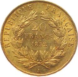 Fransa 20 Frank 1852 Altın *Napoléon Bonaparte* ÇİL YMP10939 #763