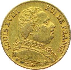 Fransa 20 Frank 1814 *Louis XVIII* ÇA YMP10977 #862