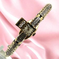 Nacar 18 Ayar Altın Elmas Taşlı Kurmalı Bayan Kol Saati – 25.26g | Antika / Koleksiyonluk ELM267 #31.60