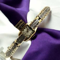 Nacar 18 Ayar Altın Elmas Taşlı Kurmalı Bayan Kol Saati – 25.26g | Antika / Koleksiyonluk ELM267 #31.60