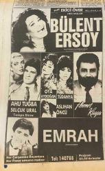 Yeni Asır Gazetesi 31 Ağustos 1989 - Fuar Ekici Över : Bülent Ersoy, İbrahim Tatlıses, Nilüfer, Kayahan, Muazzez Abacı, Emrah, Ahmet Kaya, Ahu Tuğba GZ132169