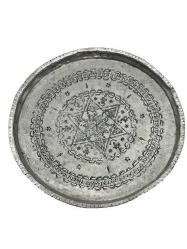 Yığma Kenar El Oyması İşlemeli Osmanlı Bakır Sini AOB3927