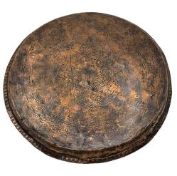 Yığma Kenar El Oyması İşlemeli Osmanlı Bakır Sini AOB3927