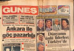 Güneş Gazetesi 22 Mart 1983 - Alman Hükümeti İle Ankara İle Göç Pazarlığı Yapılacak - Mete Sezer Ve Defne Yalnız Evinde Bıçaklandı GZ132372