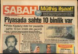 Sabah Gazetesi 9 Mayıs 1985 - Sahte 10 Bin Lira Yapıldı, FBli Arif İle Mehtap Ar, Engin Çağlar Leyla Somer, Britt Ekland, Banu Alkan ve Bedri Koraman GZ126504
