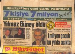 Hürriyet Gazetesi 10 Eylül 1984 - Yılmaz Güney Öldü - Zeki Müren'le Senede Bir Gün GZ133968