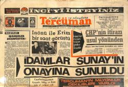 Tercüman Gazetesi 18 Mart 1972 - Cumhurbaşkanının Gezmiş,Aslan Ve İnan İçin Af Yetkisi Yok - Benzol İçin İlmi Kurul Toplandı GZ134104