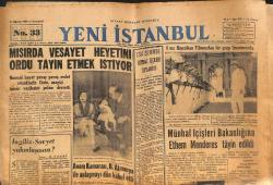 Yeni İstanbul Gazetesi 2 Ağustos 1952 - Münhal İçişleri Bakanlığına Ethem Menderes Tayin Edildi - Eva'nın Cenaze Merasimi 10 Ağustos'ta GZ134000