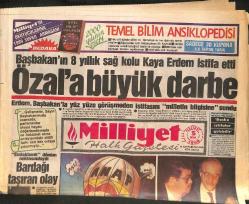 Milliyet Gazetesi 5 Ocak 1989 - Özal'a Büyük Darbe - Kaddafi'ye Sıcak Gözdağı - Sarıyer'in Hedefi Avrupa Kupaları GZ134025