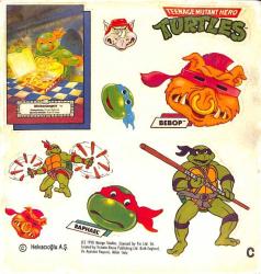 1990 Teenage Mutant Hero Turtles Ninja Kaplumbağalar Sticker - ÇOK NADİR KRT17988