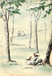 Simli Yılbaşı Yeni Yıl Temalı Kartpostal KRT18157