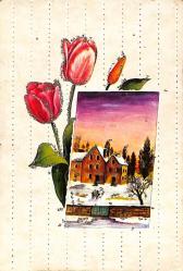 Simli Yılbaşı Yeni Yıl Temalı Kartpostal KRT18160