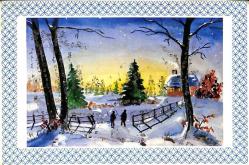 Simli Yılbaşı Yeni Yıl Kartpostal KRT18306
