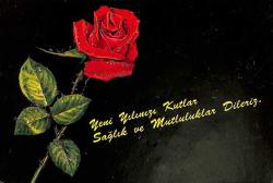 Simli Yılbaşı Yeni Yıl Kartpostal KRT18342