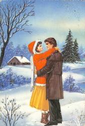 Simli Yılbaşı Yeni Yıl Kartpostal KRT18349
