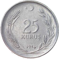 1974 Yılı 25 Kuruş Çil TCM3081