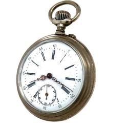 Gümüş Porselen Kadran Kurmalı Cep Saati – Usta İmzalı Arka Kapak | 48.5 mm (#2.18) SAA298