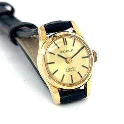 Vintage EDELE Altın Kaplama Kurmalı İsviçre Bayan Kol Saati EBY326