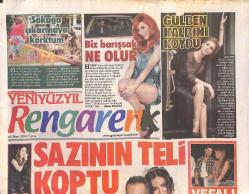Yeni Yüzyıl Gazetesi Rengarenk Eki 25 Mart 2016 - Hande Yener ' Biz Barışsak Ne Olur ' - Gülben Ergen Kalbini Koydu GZ134972